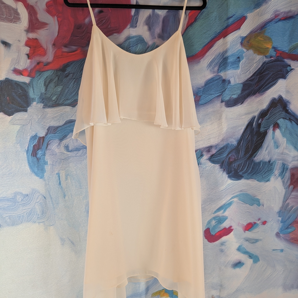 BCBGeneration Cream Backless Slip Dress Spaghetti Strap